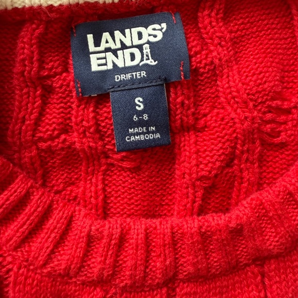LANDS' END DRIFTER COTTON CABLE CREWNECK - Picture 3 of 3